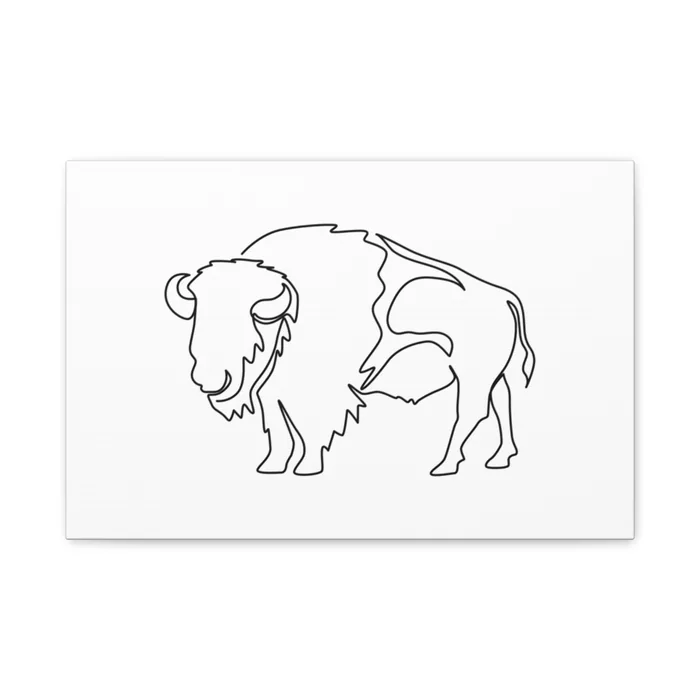 American Bison One Line Art Canvas Print