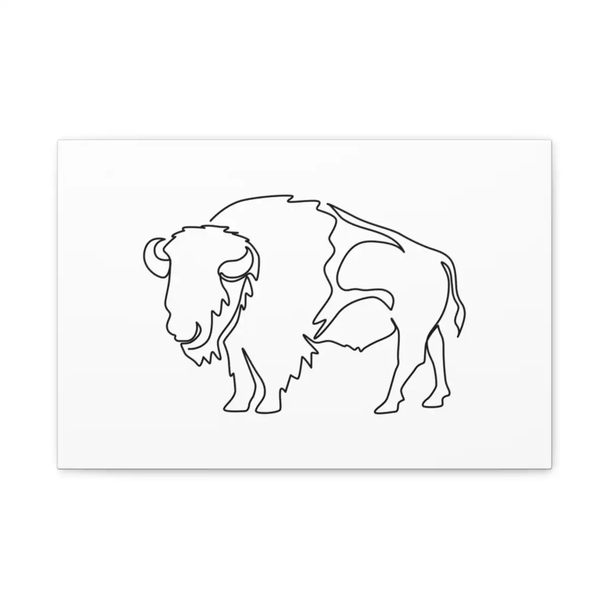 American Bison One Line Art Canvas Print