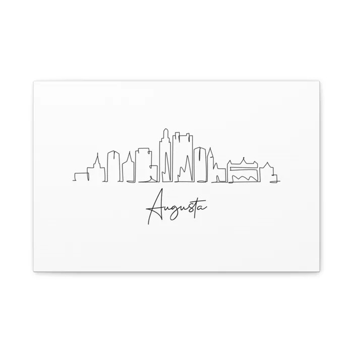 Augusta drawn in one continuous line. Augusta Skyline Canvas Print