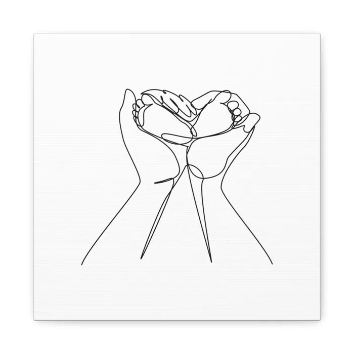 Baby's Feet One Line Art Canvas Print