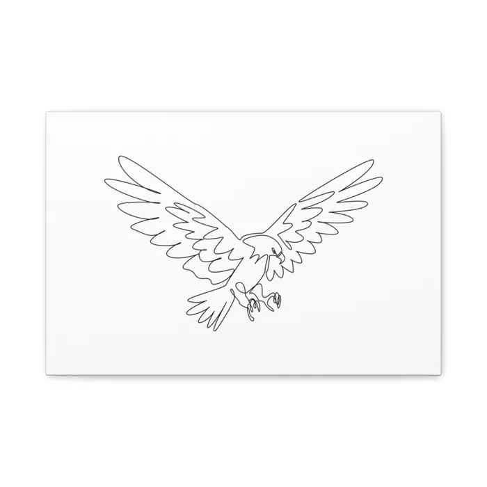 Bald Eagle One Line Art Canvas Print