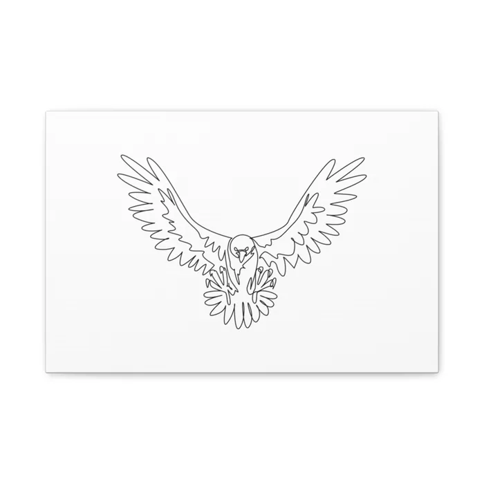 Bald Eagle Rising One Line Art Canvas Print