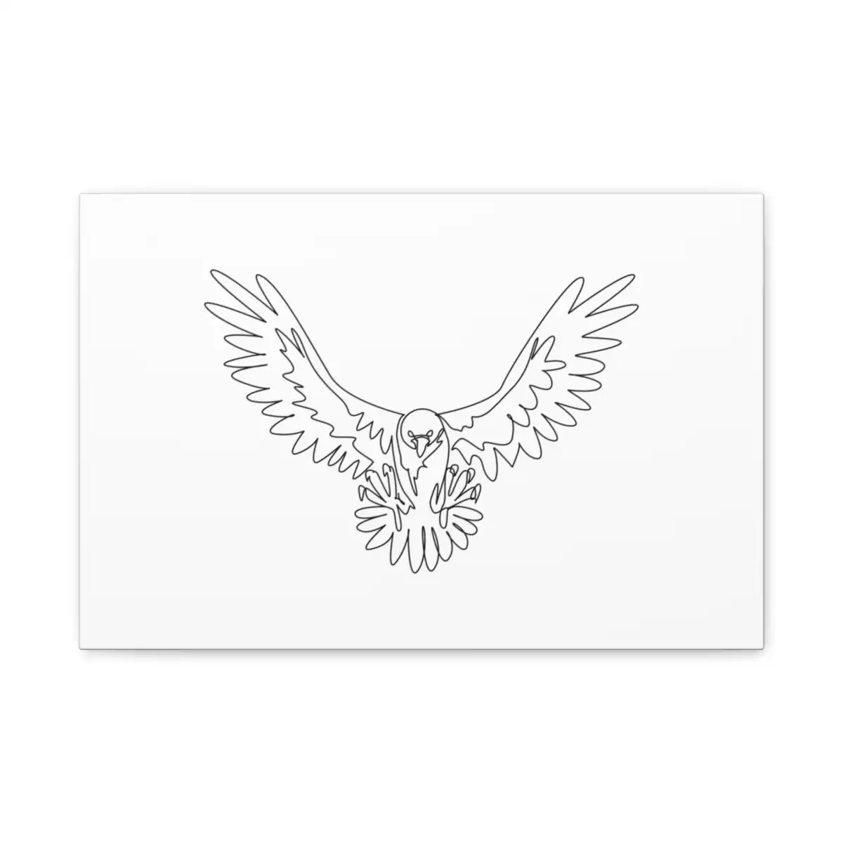 Bald Eagle Rising One Line Art Canvas Print