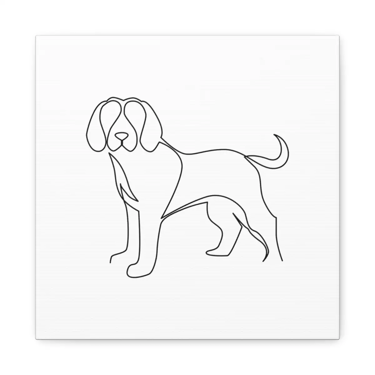 Beagle One Line Art Canvas Print