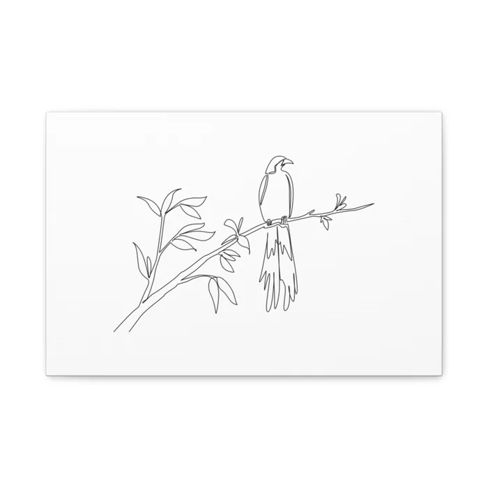 Bird of Paradise One Line Art Canvas Print