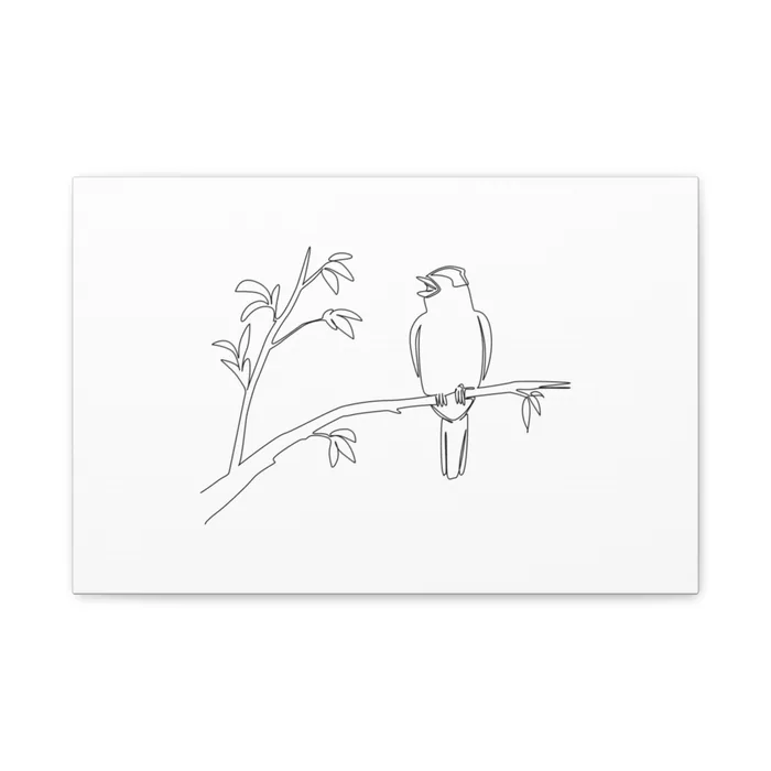 Blackcap One Line Art Canvas Print