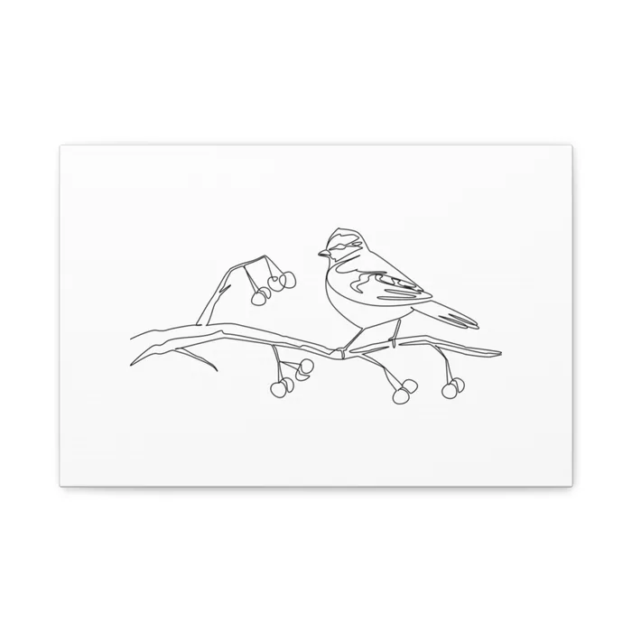 Blue Tit One Line Art Canvas Print