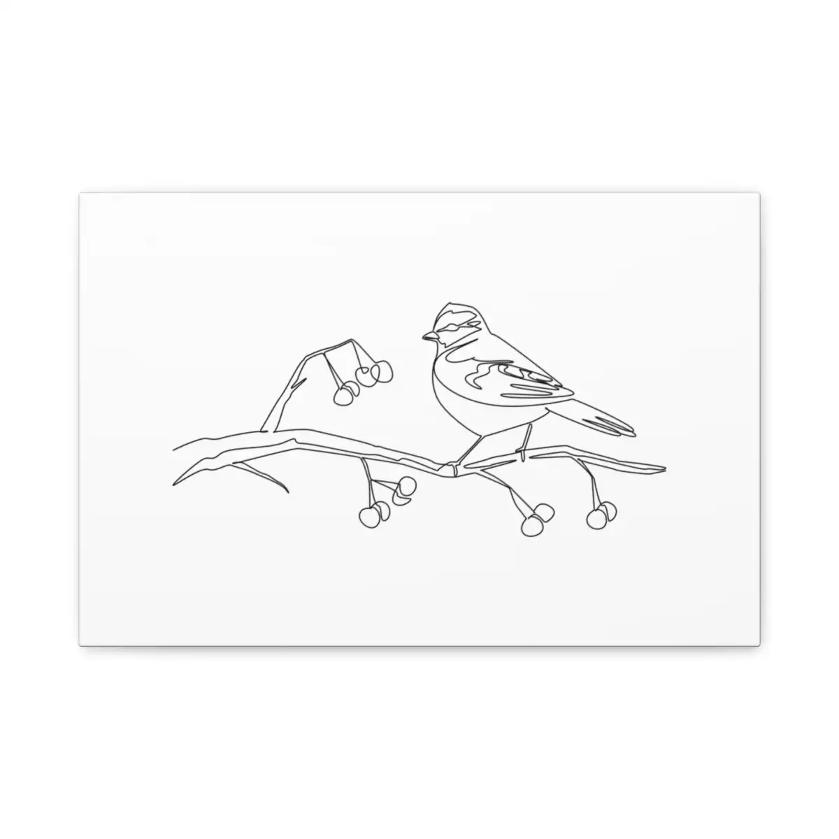 Blue Tit One Line Art Canvas Print