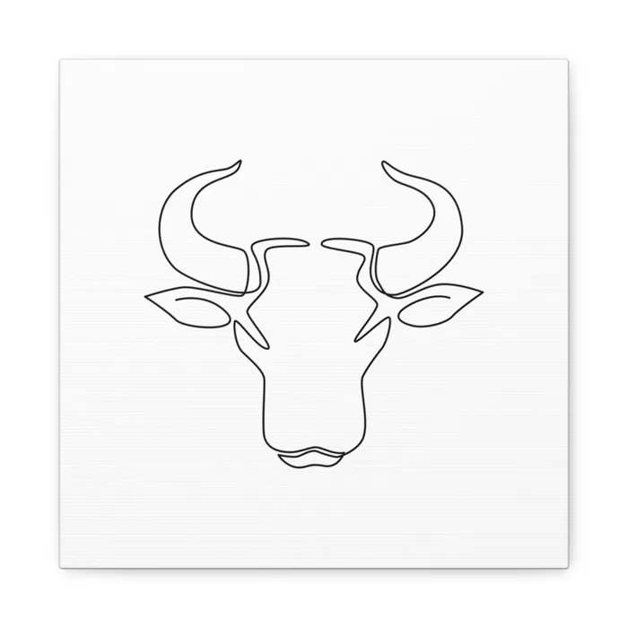 Buffalo Head One Line Art Canvas Print