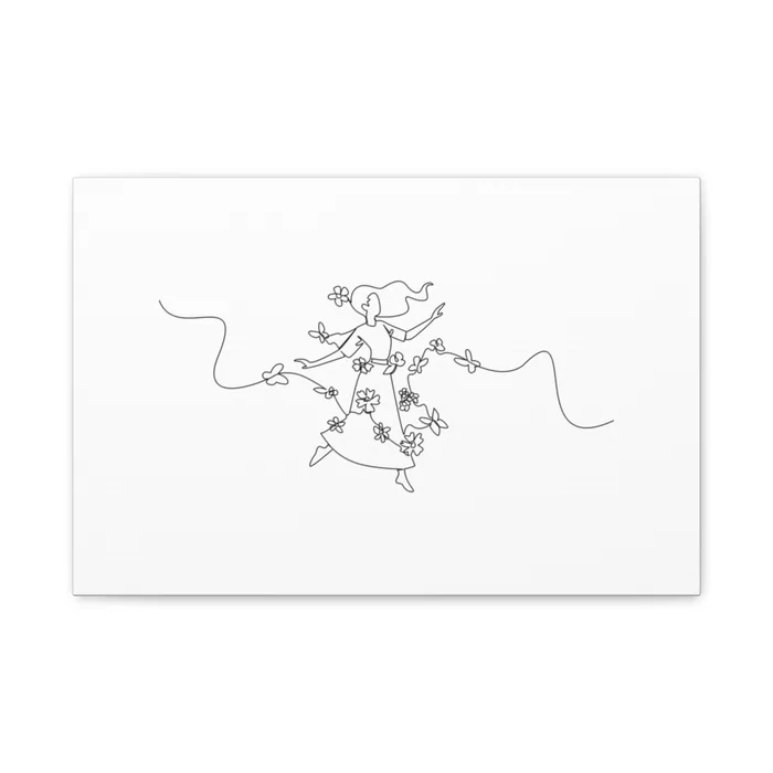 Butterfly Dance One Line Art Canvas Print