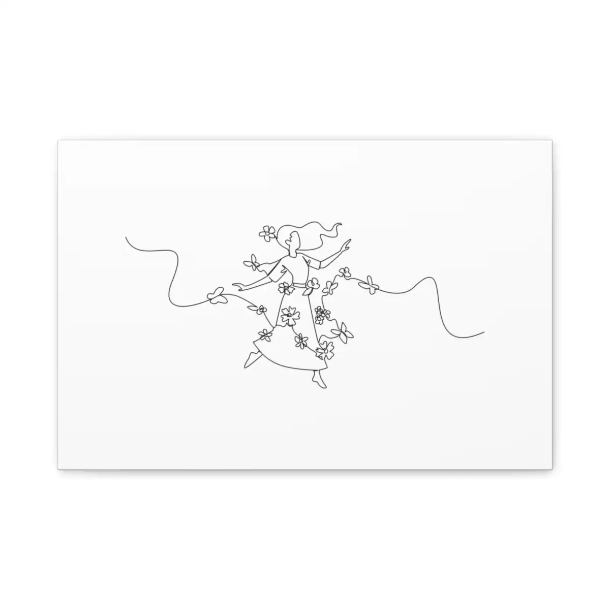 Butterfly Dance One Line Art Canvas Print
