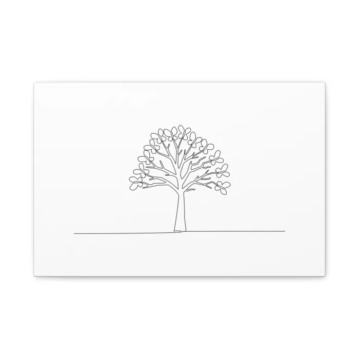 Butterfly Tree One Line Art Canvas Print