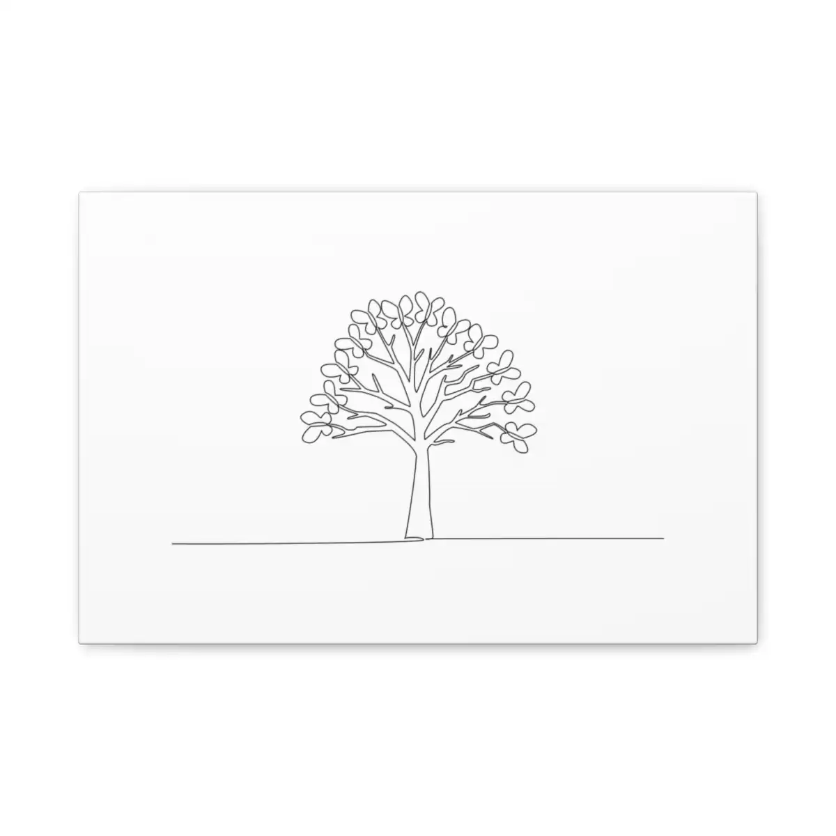 Butterfly Tree One Line Art Canvas Print