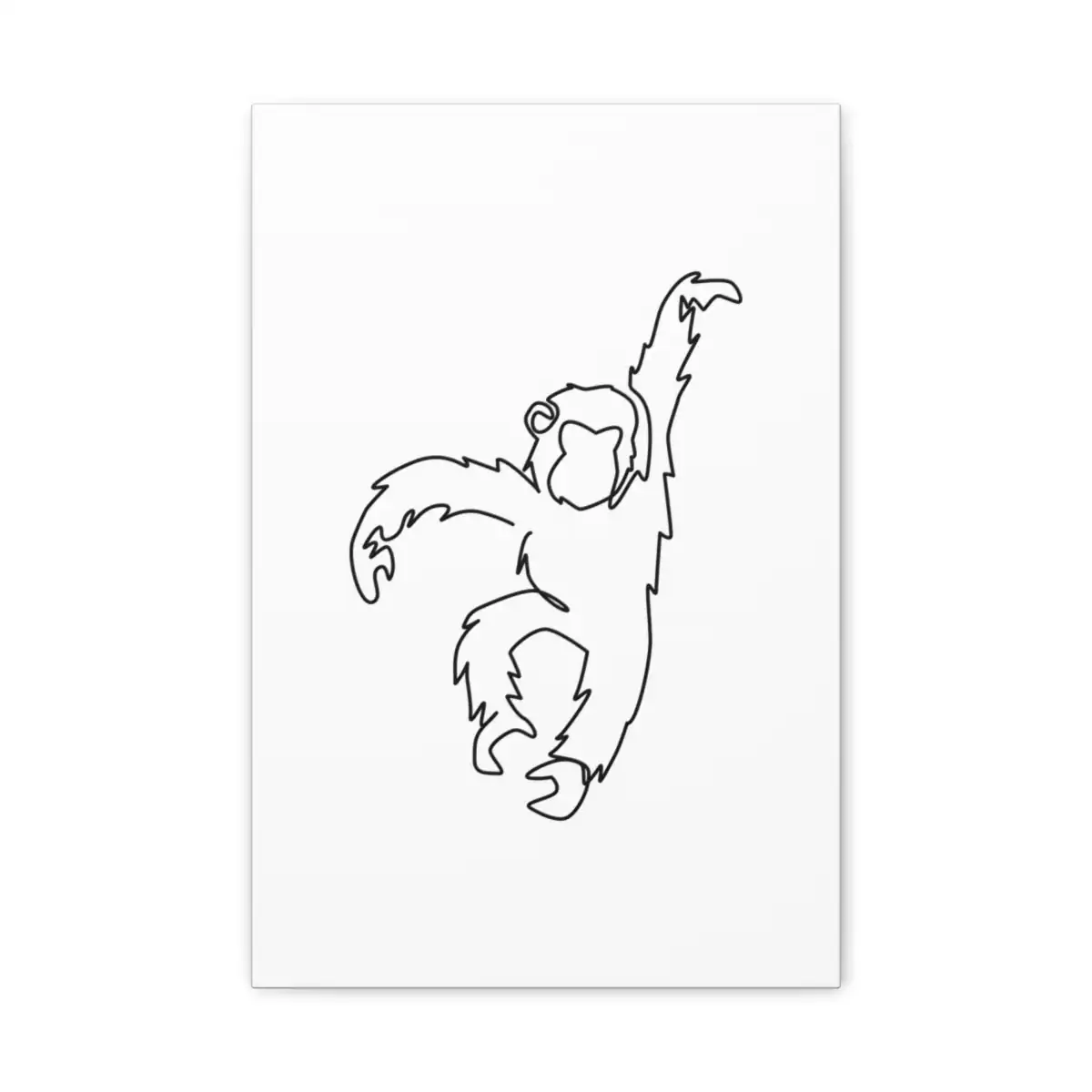 Chimpanzee One Line Art Canvas Print