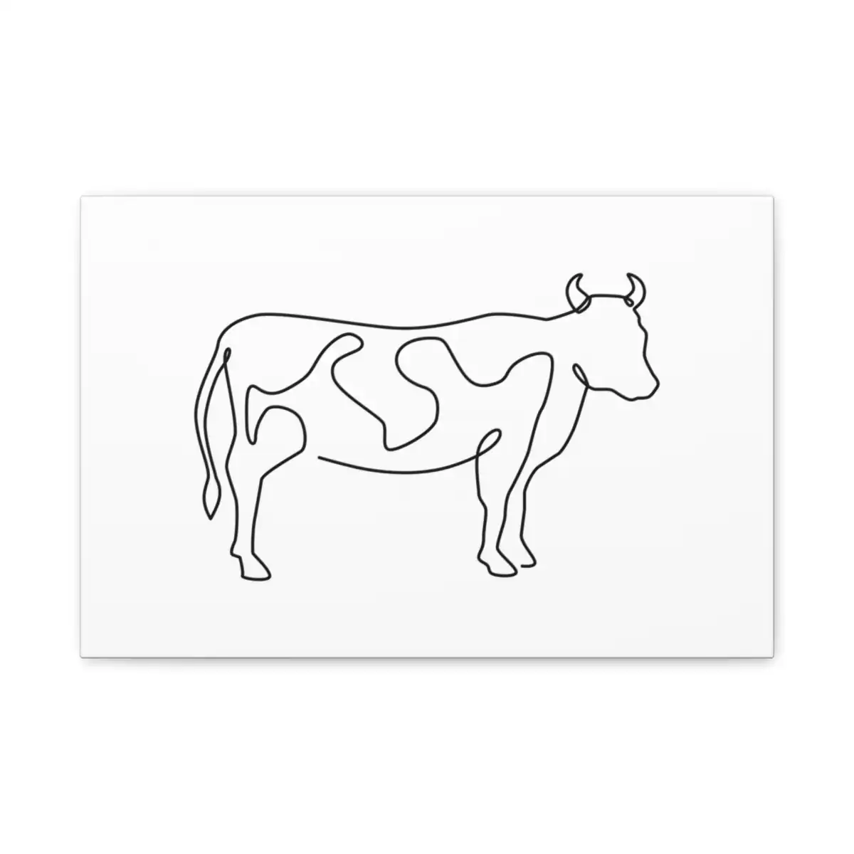 Cow One Line Art Canvas Print