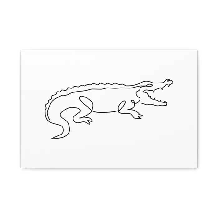 Crocodile One Line Art Canvas Print
