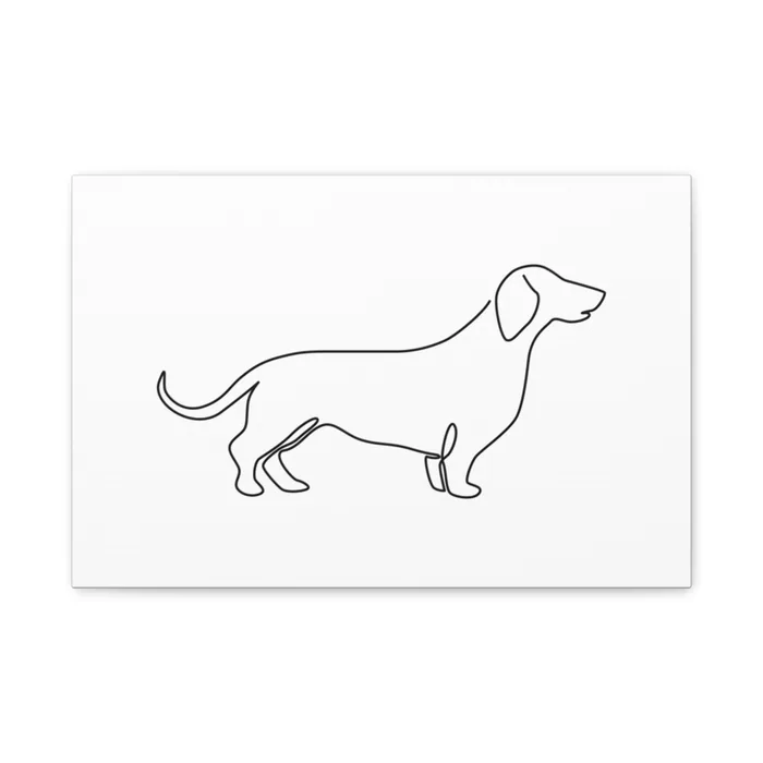 Dachshund One Line Art Canvas Print