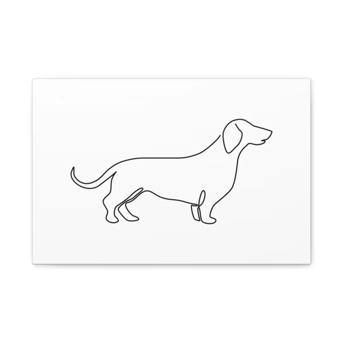 Dachshund One Line Art Canvas Print