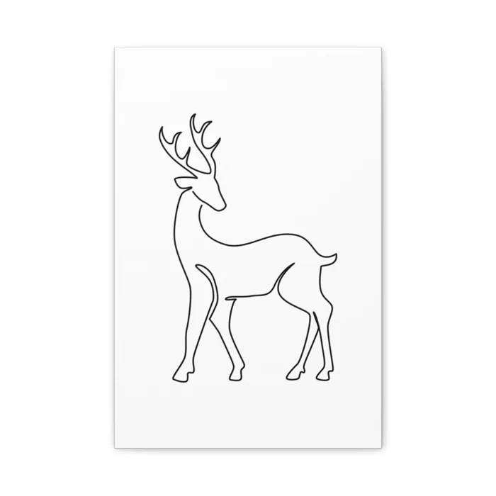 Deer One Line Art Canvas Print