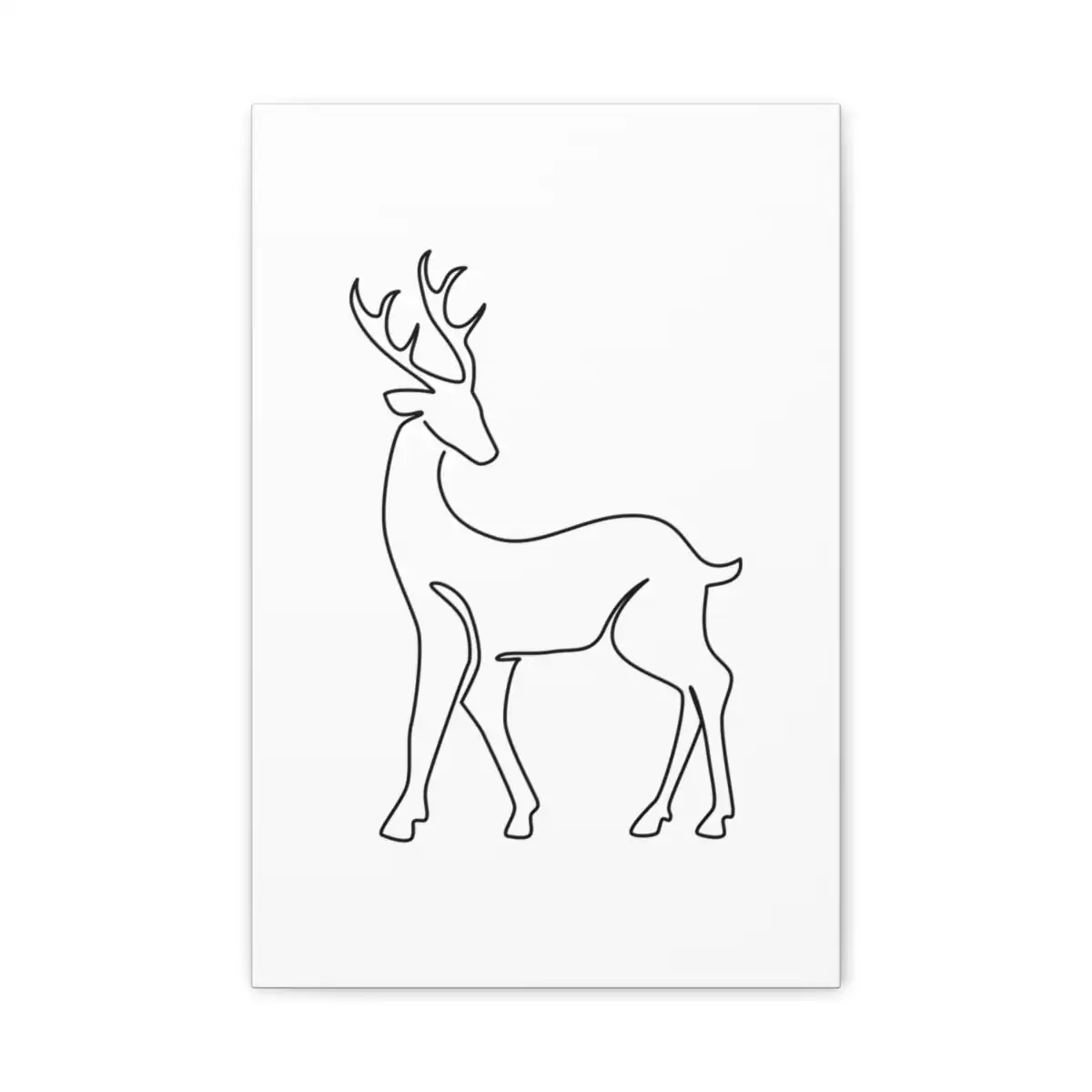 Deer One Line Art Canvas Print