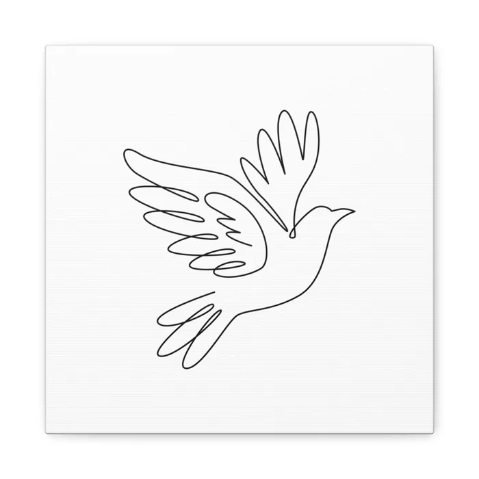 Dove One Line Art Canvas Print