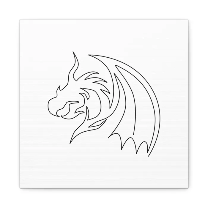 Dragon Head One Line Art Canvas Print