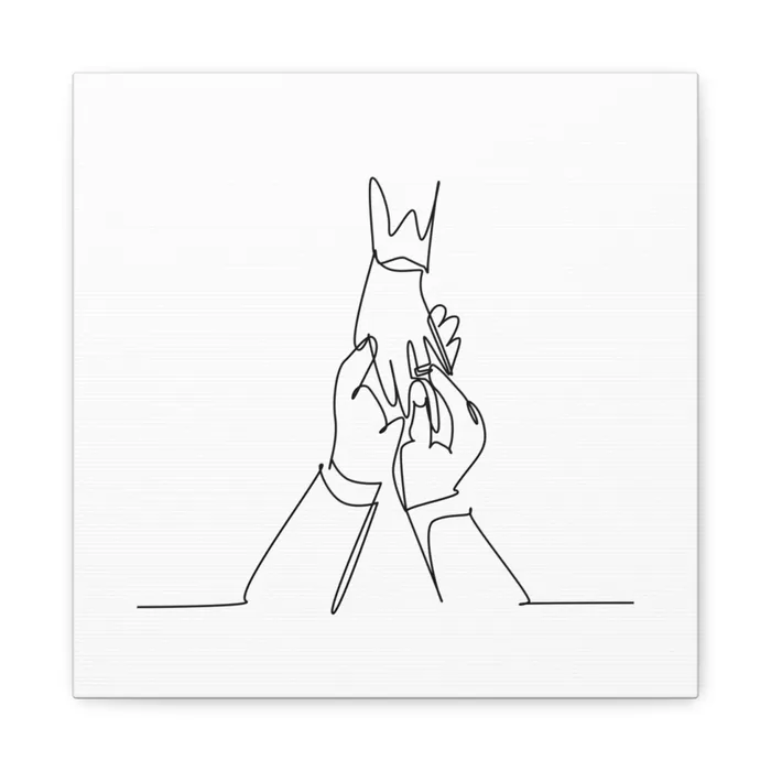 Engaged One Line Art Canvas Print