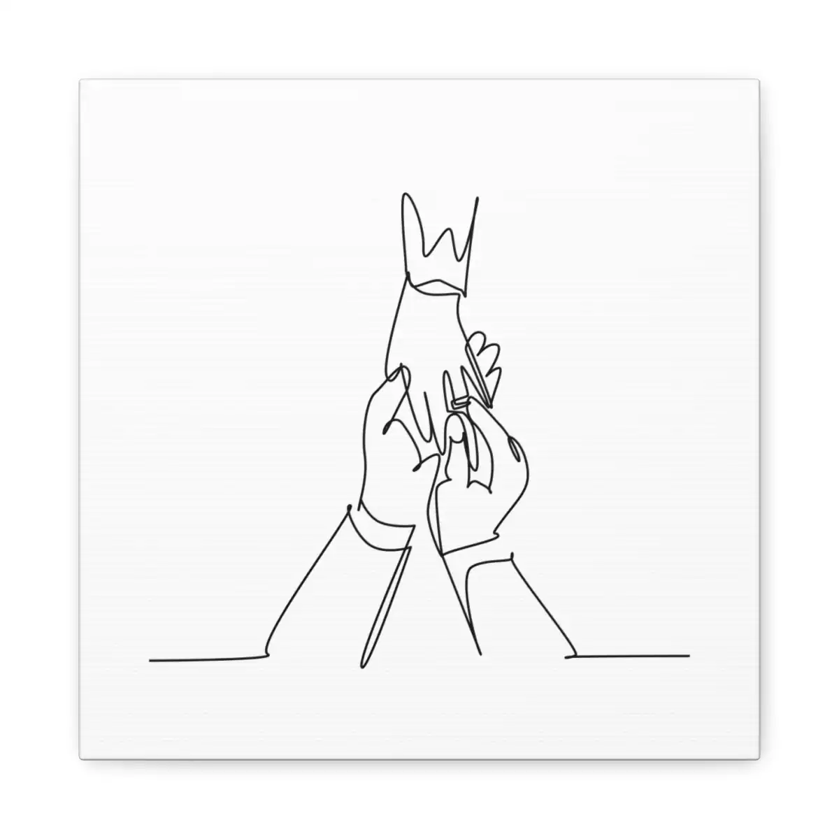 Engaged One Line Art Canvas Print