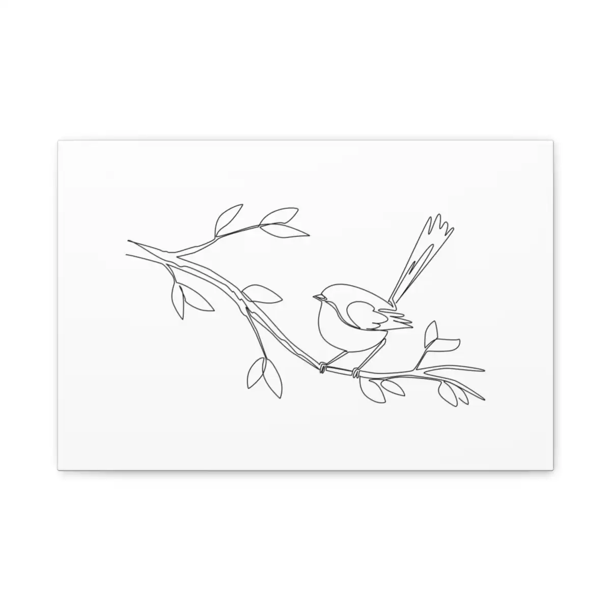 Fairy Wren One Line Art Canvas Print