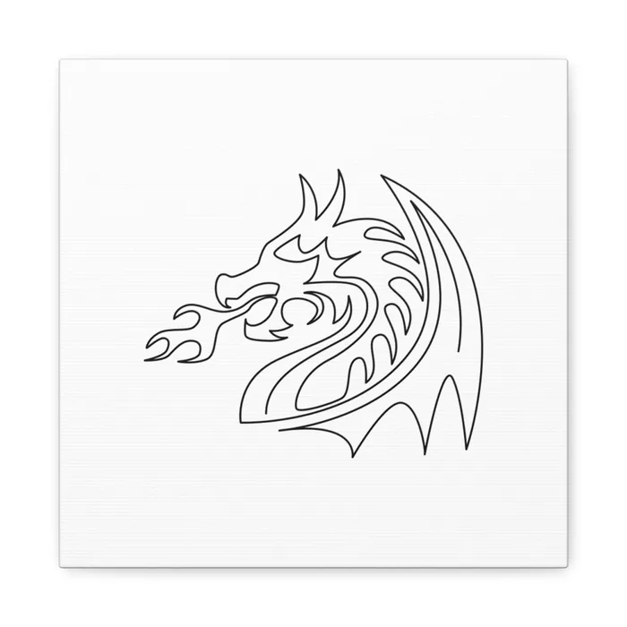 Fire Dragon One Line Art Canvas Print