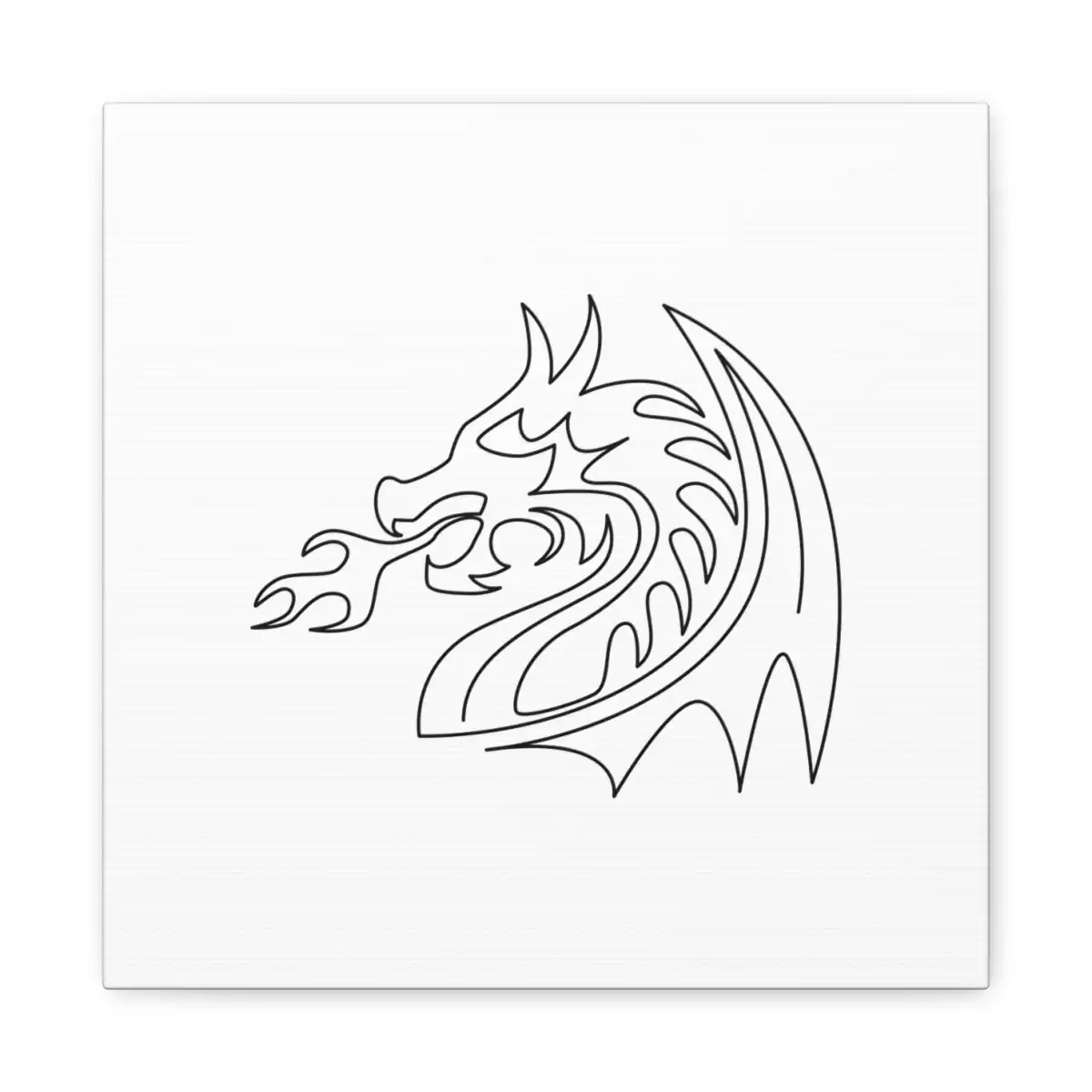 Fire Dragon One Line Art Canvas Print