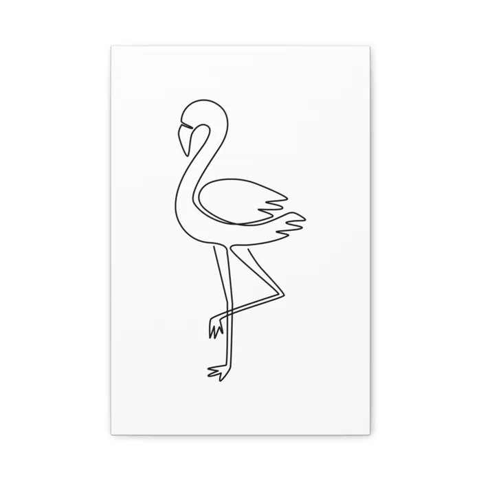 Flamingo One Line Art Canvas Print