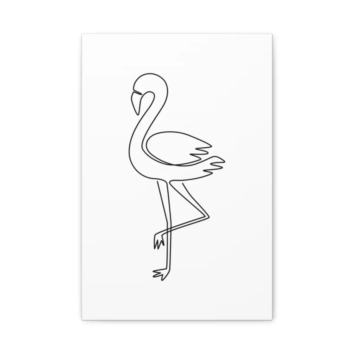 Flamingo One Line Art Canvas Print