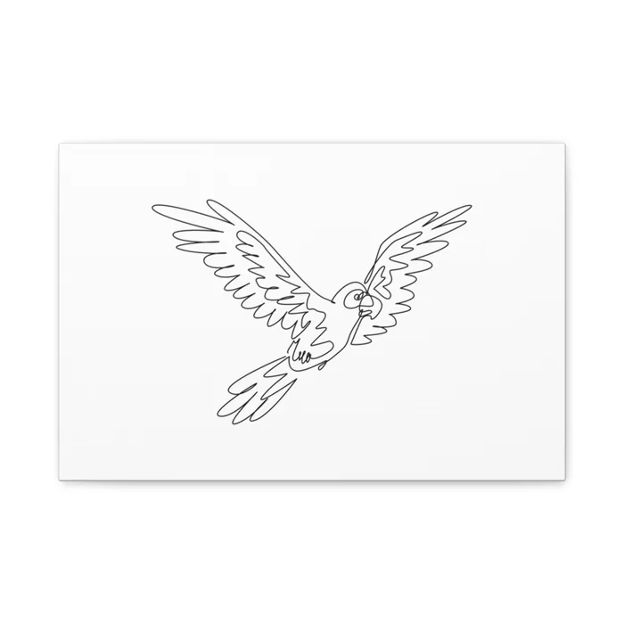 Flying Parrot One Line Art Canvas Print