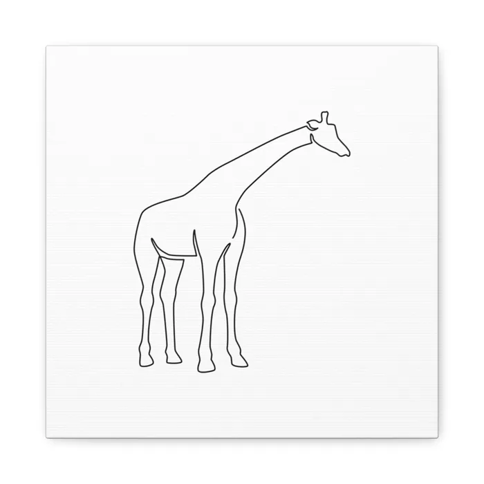 Giraffe One Line Art Canvas Print