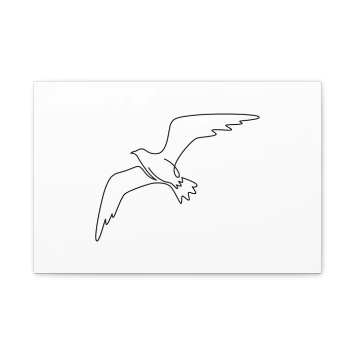 Gliding Seagull One Line Art Canvas Print