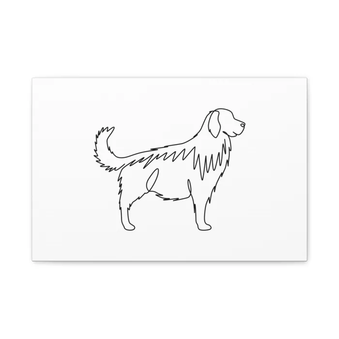 Golden Retriever One Line Art Canvas Print