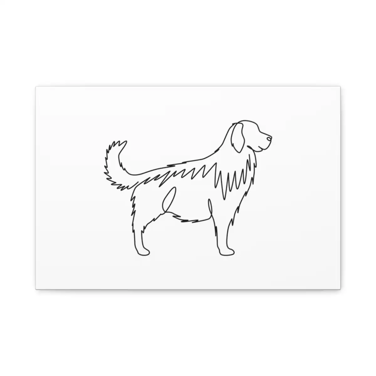 Golden Retriever One Line Art Canvas Print