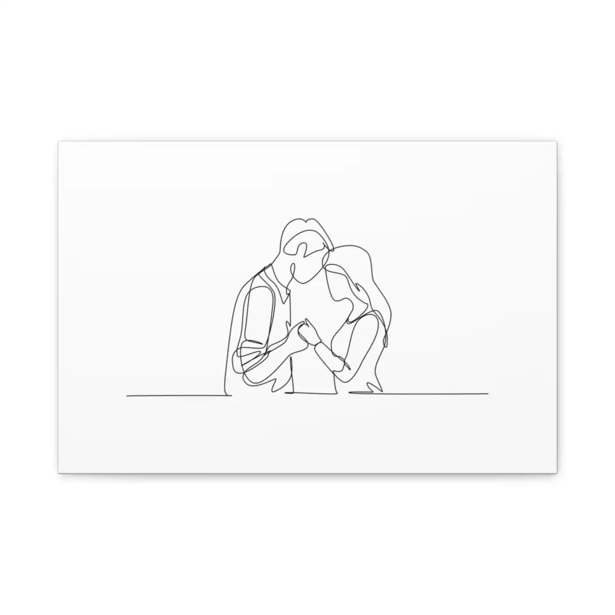 Hand in Hand One Line Art Canvas Print