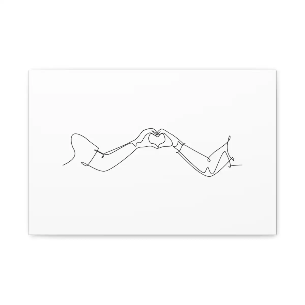 Heart Hands One Line Art Canvas Print