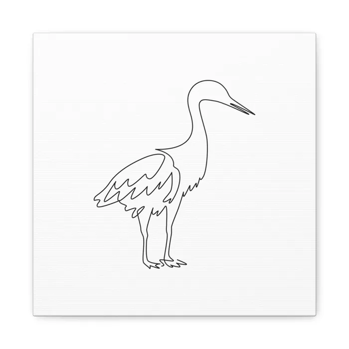 Heron One Line Art Canvas Print