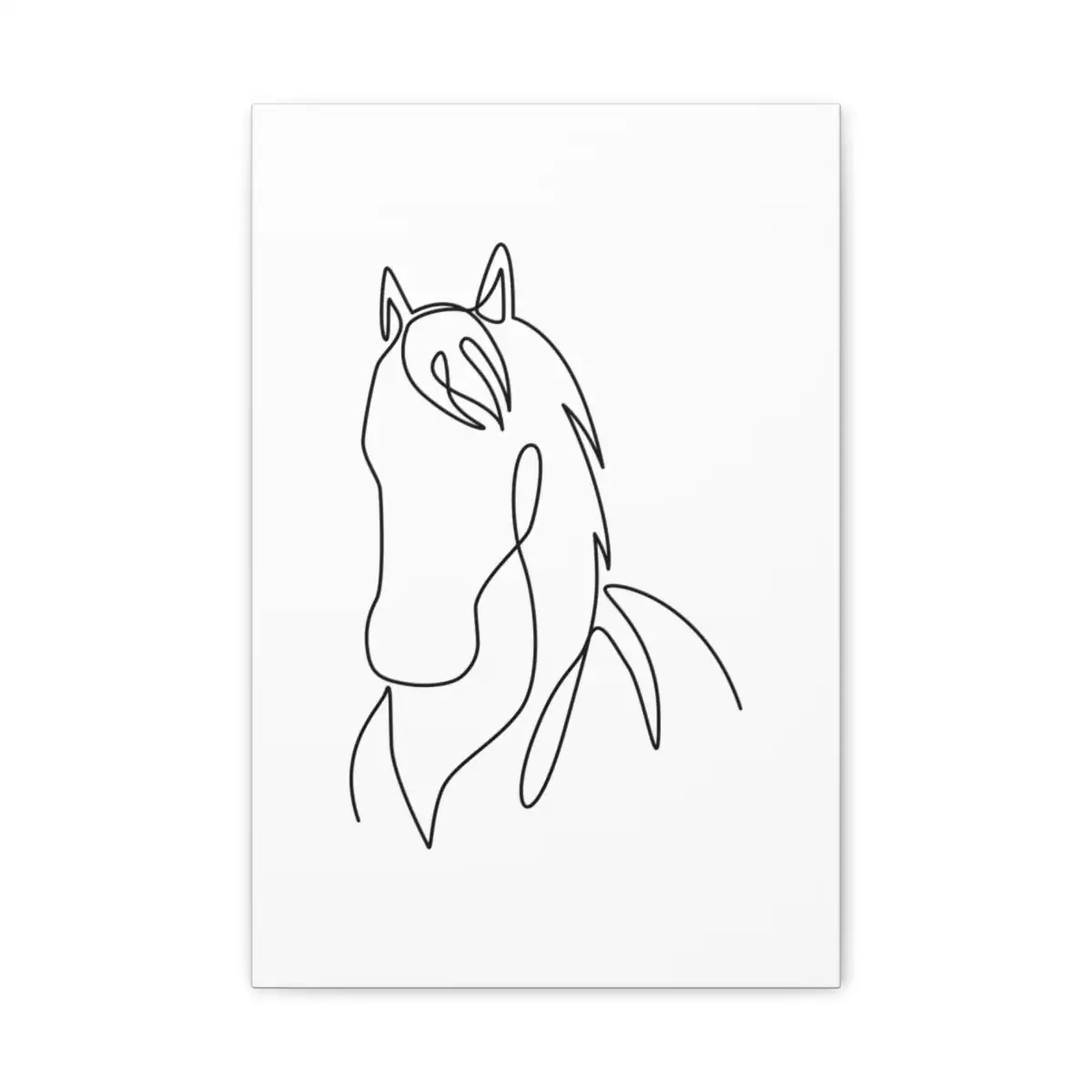 Horse Head One Line Art Canvas Print