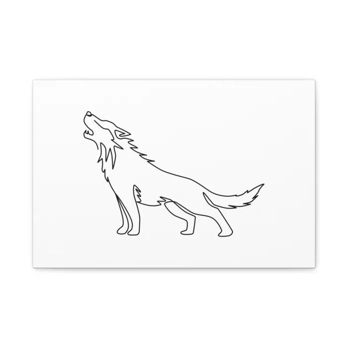 Howling Wolf One Line Art Canvas Print