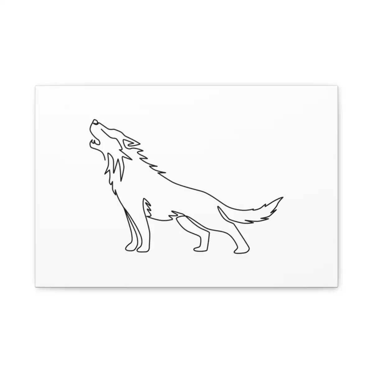 Howling Wolf One Line Art Canvas Print