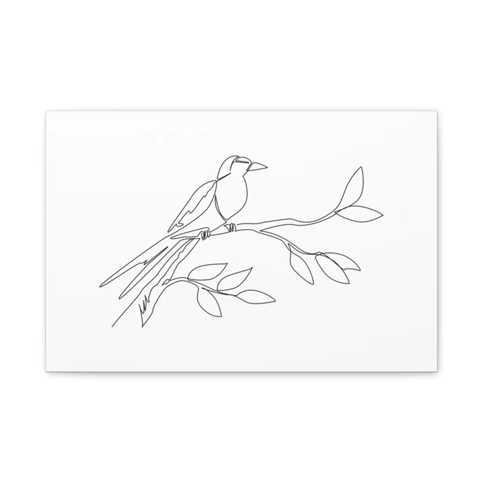 Lilac-Breasted Roller One Line Art Canvas Print