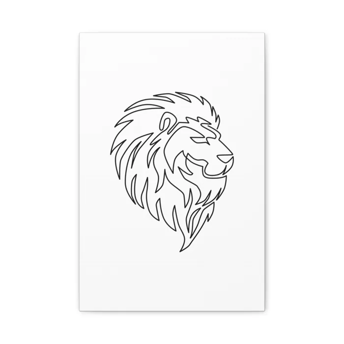 Lion Head One Line Art Canvas Print