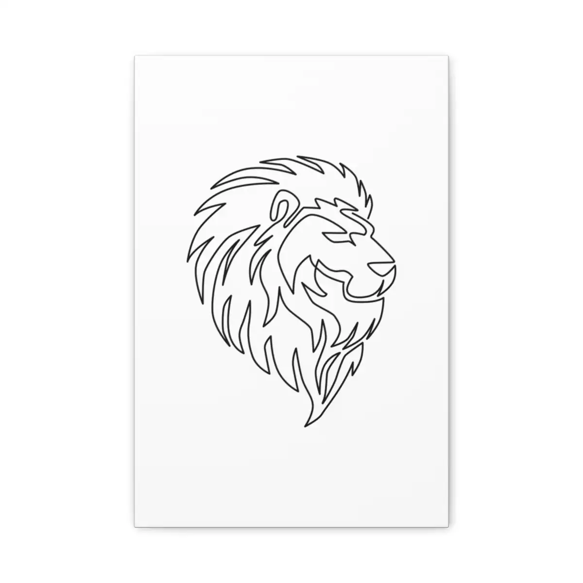 Lion Head One Line Art Canvas Print