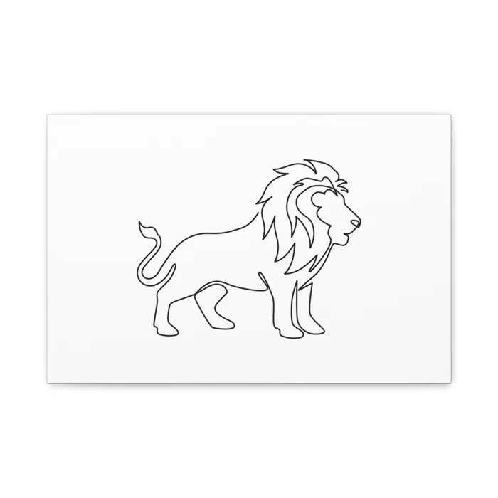 Lion One Line Art Canvas Print