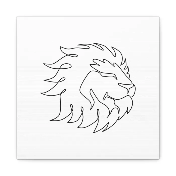 Lion Profile One Line Art Canvas Print