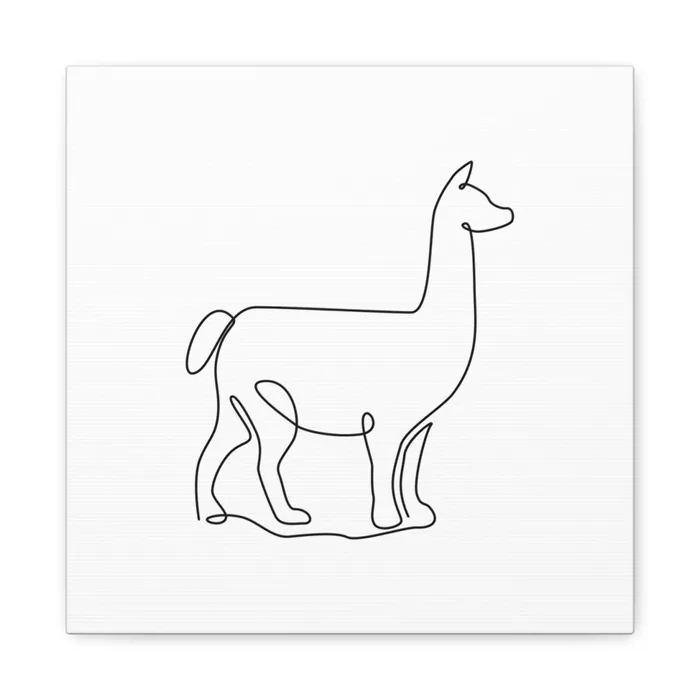 Llama One Line Art Canvas Print